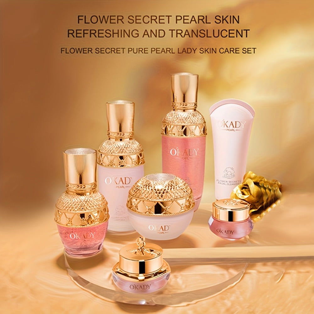 Luxury Skincare Gift Box 7 Piece Pearl Protein Glycerin Moisturizing Facial Skin Care Set with Pearl Nectar Serum for Women Birthday Holiday Christmas Gift - product image 9