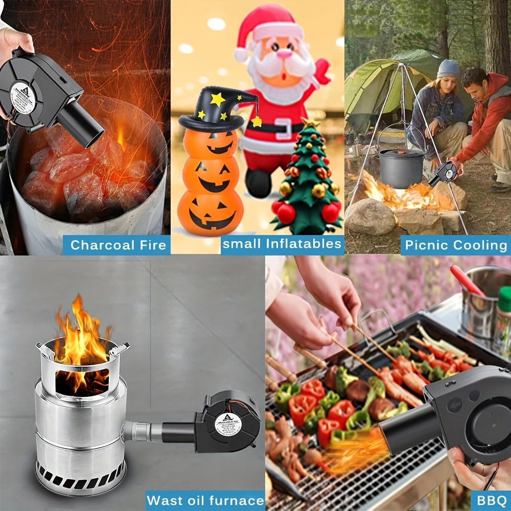 Turbo Blower Set with Adjustable Air Outlet - BBQ Barbecue Stove Firewood Stove Fan, DIY Cooling Ventilation Exhaust Tool Kit with Control Box & Stainless Steel Long Tube - product image 8