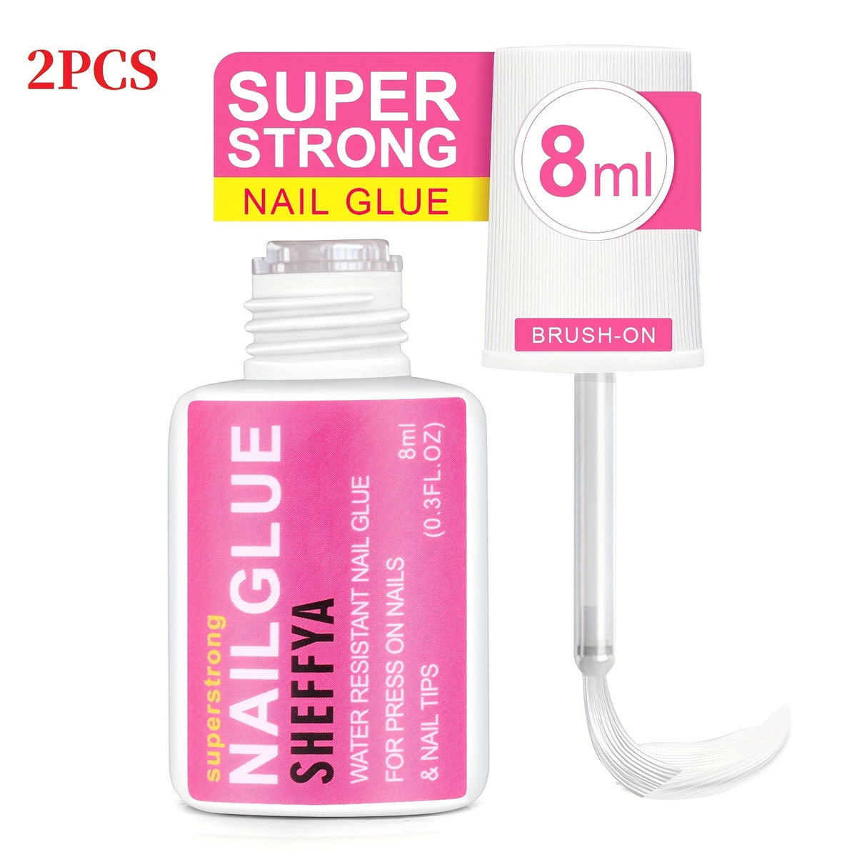 Brush-On Nail Glue Maximum Strength 0.27oz by SHEFFYA – Long-Lasting Mess-Free Precision Applicator for Press-On Nails, Nail Tips & Acrylic Nails, Salon & DIY Home Nail Art, 2pc 5p - product image 18