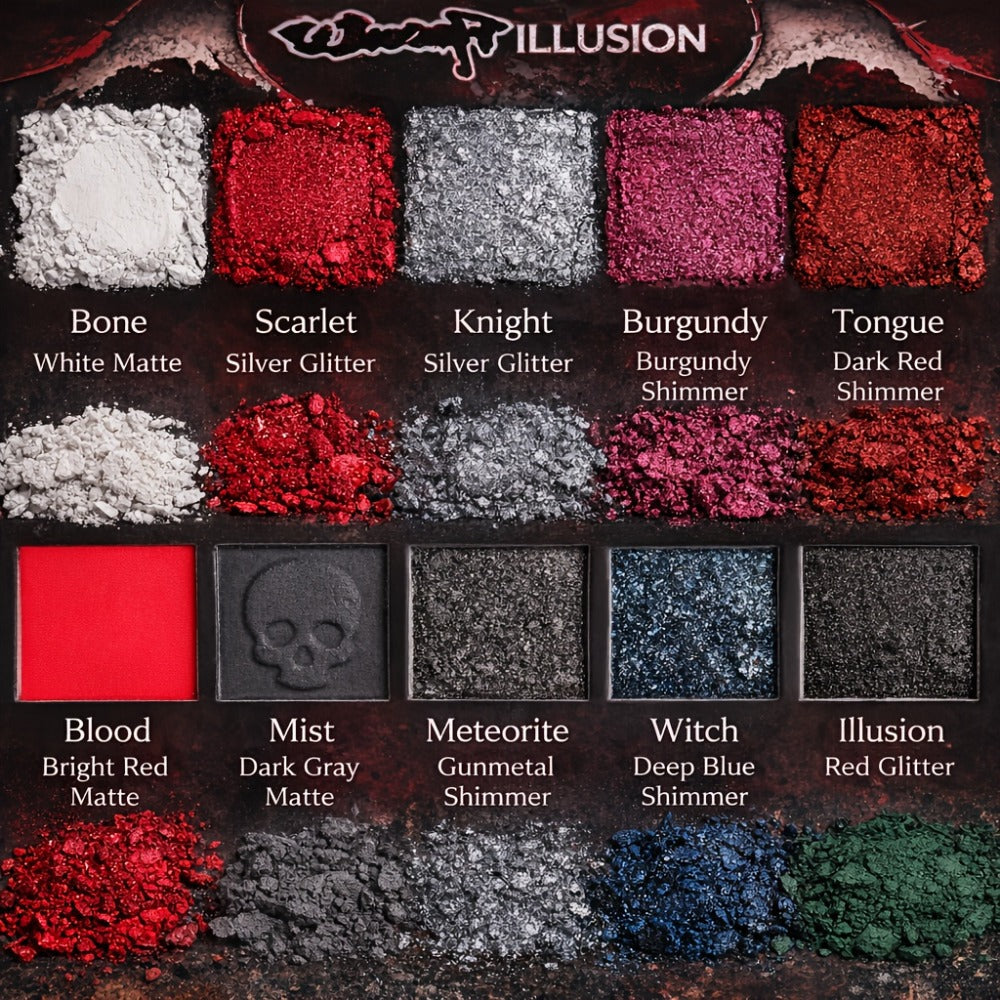 Gothic Eyeshadow Palette 15 Colors Matte Shimmer Glitter – Highly Pigmented Dark Smoky Dramatic Eye Makeup for Halloween Cosplay Stage Party & Performance, Professional Eye Shadow  - product image 7