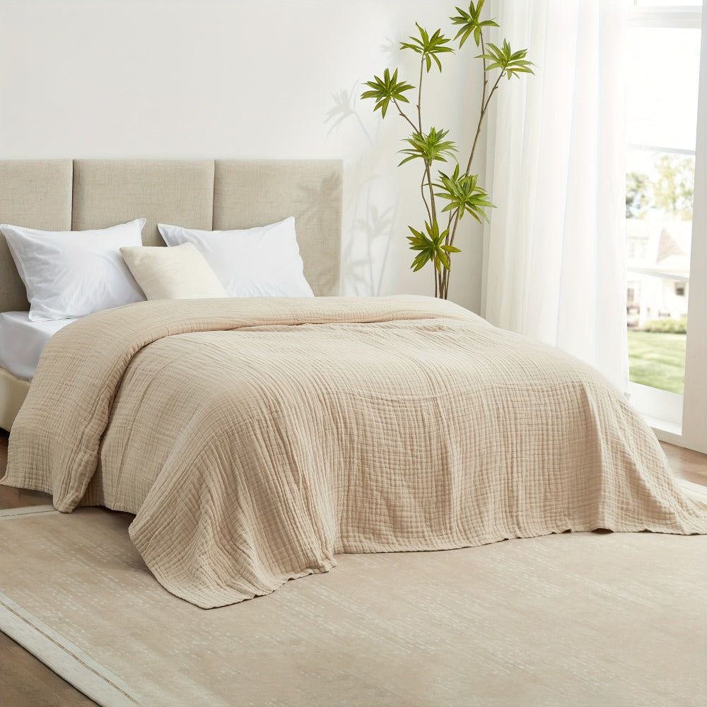 6-Layer Gauze Blanket 100% Muslin – Lightweight Breathable Cotton Throw for Couch & Bed, All Season Adult Blanket, 4 Colors - product image 12