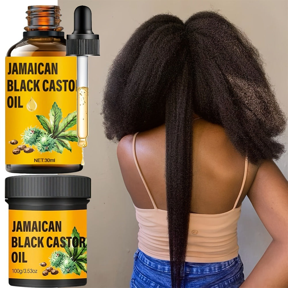 JBCO Hair Growth Set 2-Piece – Pure Cold-Pressed Jamaican Black Castor Oil & Nourishing Hair Cream, Scalp Moisturizer, Strengthens & Reduces Breakage, All Hair Types Women & Men - product image 3