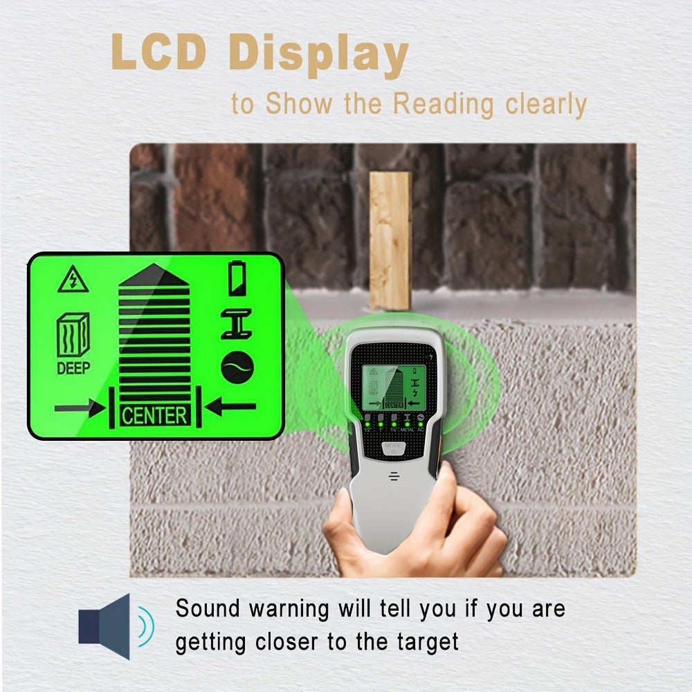 Stud Finder Wall Scanner 5-in-1 Electronic C75 | LCD Display Audio Alarm Detects Wood Studs AC Live Wire Metal Pipes Joists | Accurate Wall Detector for Drywall Home Renovation DIY - product image 8