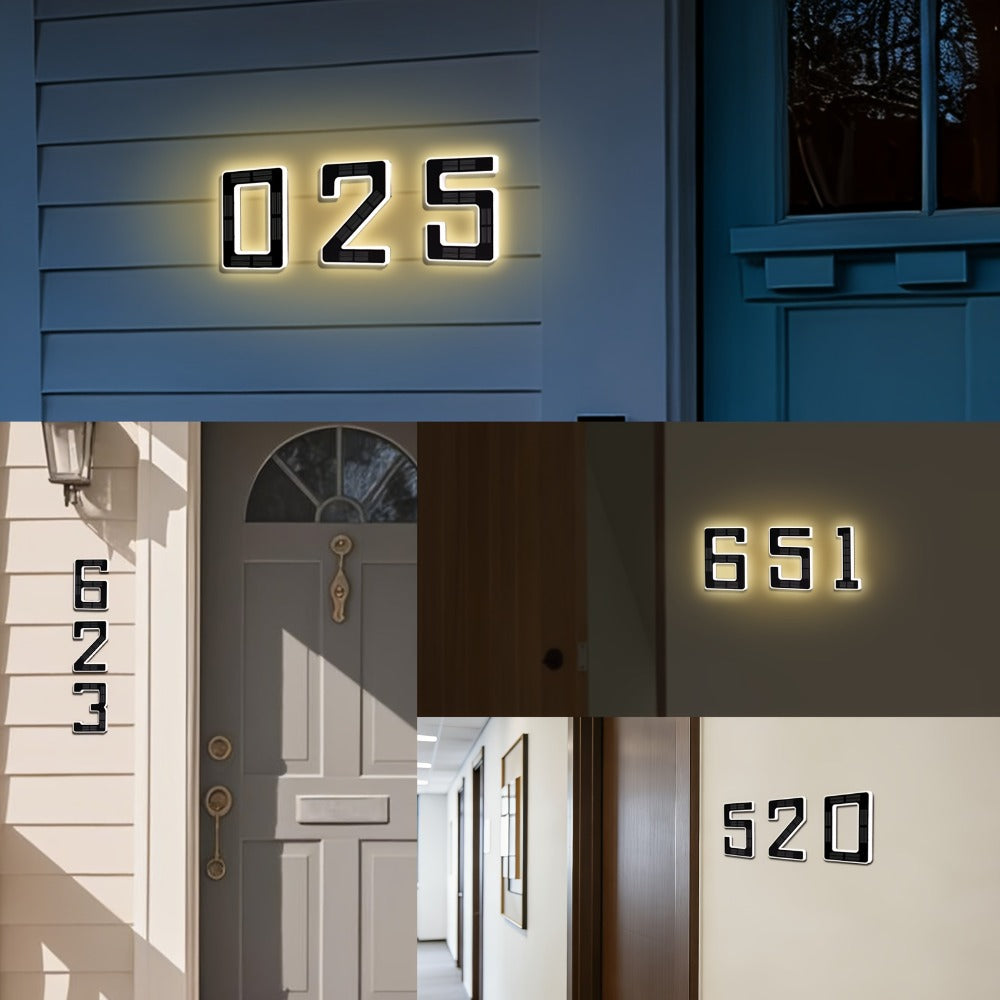 LED Solar House Number Light 6.7 Inch Wall Mounted – Smart Sensor Illuminated Address Number for Home Decor, No Wiring Energy-Saving Solar Powered Outdoor Light - product image 6