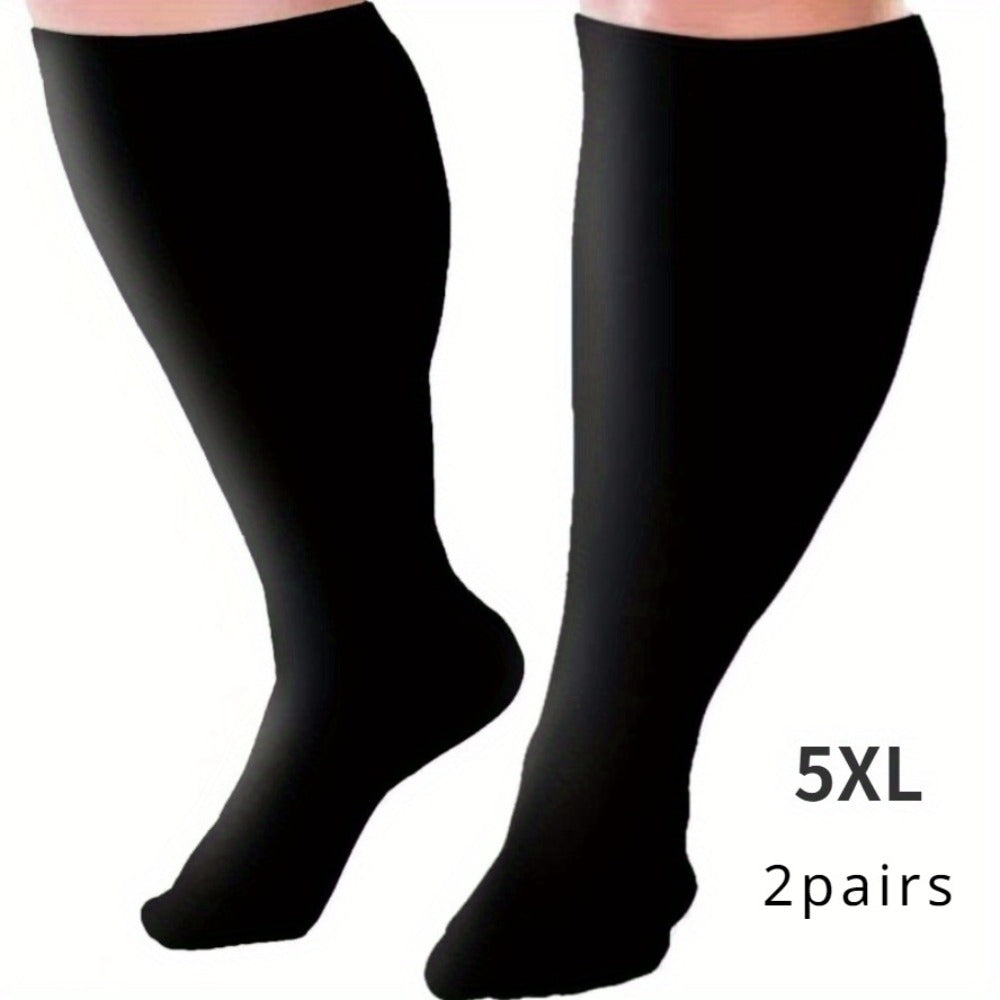 Plus Size Compression Socks 2 Pairs High Elasticity Sports Fitness Oversized Socks for Men Women 2XL 3XL 4XL 5XL 6XL 7XL Running Athletic Support - product image 9