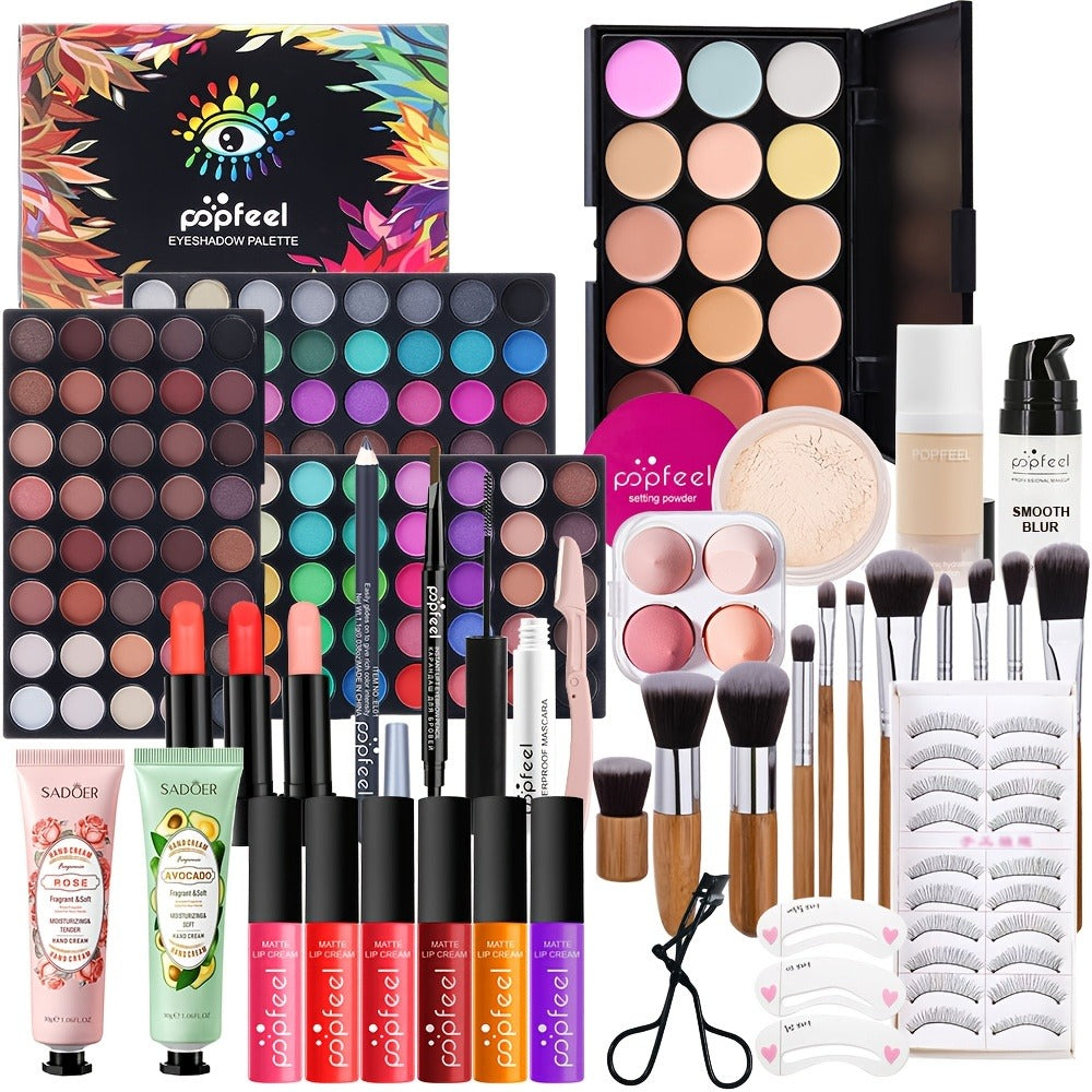 POPFEEL Makeup Kit Full Face Set — Multi-Shade Eyeshadow Palette, Professional Brushes & Pigmented Lip Color, All-in-One Beauty Bundle for Everyday Glam, Special Occasions & Giftin - product image 8