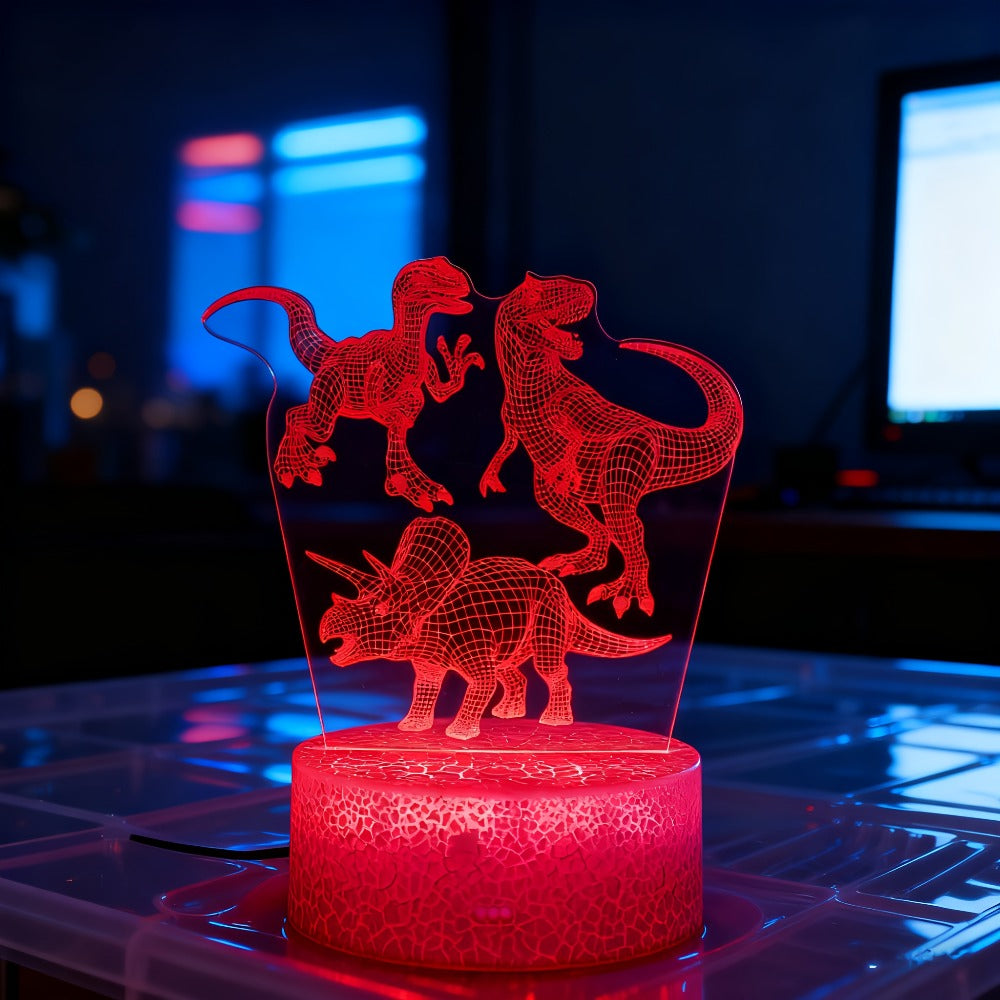 3D Holographic Dinosaur Night Lamp 16 Color Changing T-Rex LED Bedside Lamp Remote Touch Control Adjustable Brightness Kids Room Decor Gift Boys Girls Jurassic - product image 12