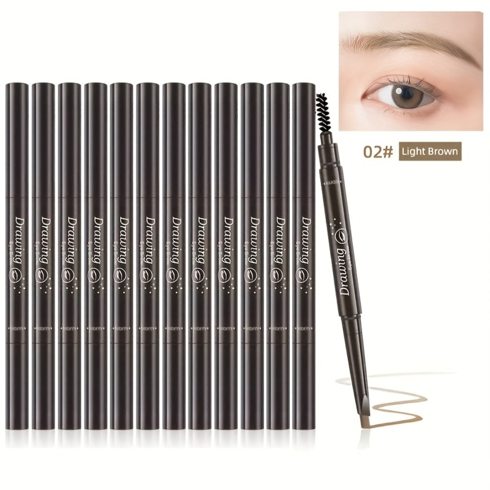 Eyebrow Pencil 12-Pack Double-Ended Waterproof — Automatic Twist-Up Brow Pencil with Spoolie Brush, 4 Natural Shades, Long-Lasting Easy Brow Makeup for Women - product image 5