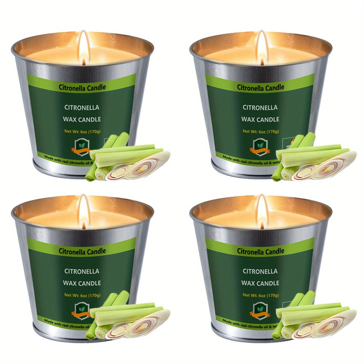 Citronella Candles Set 4 Pack Outdoor Indoor Bug Repellent Candles for Patio BBQ Garden Yard Camping Party Deck Holiday Gift Fall Candles Mosquito Repellent - product image