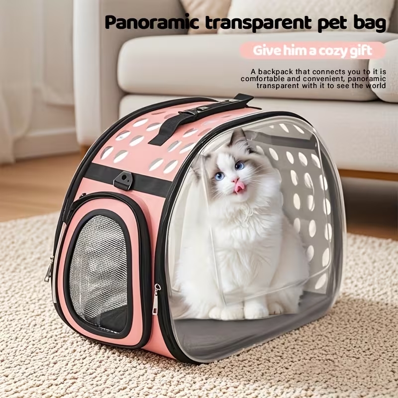 Airline Approved Clear Window Pet Bag with Ventilated Side Panels, Foldable Frame, Sturdy Outdoor Travel Carrier for Small Medium Cats, S & L, 4 Colors - product image 6