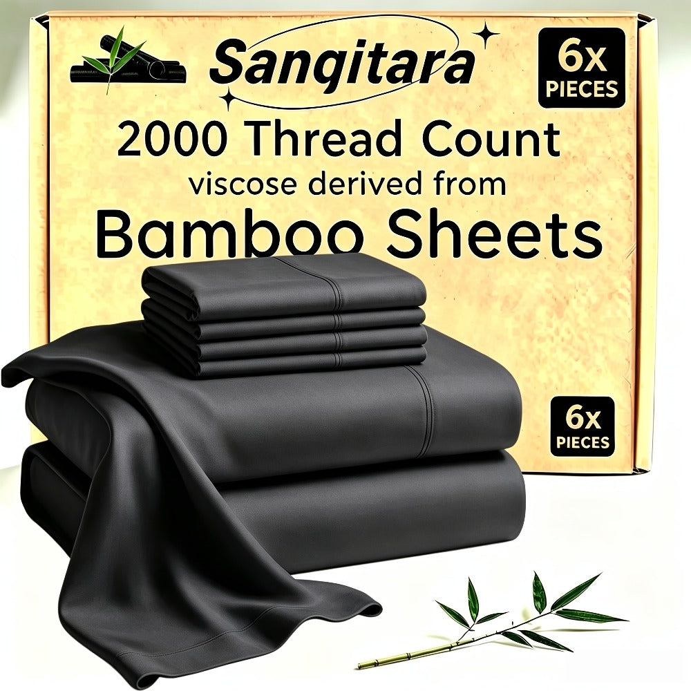 Cooling Fitted Sheet Bamboo Blend Ultra-Soft Deep Pocket Bed Sheet for Hot Sleepers Twin Full Queen King Size Machine Washable Breathable Cooling Bedding White Black Gray Navy Purp - product image 15