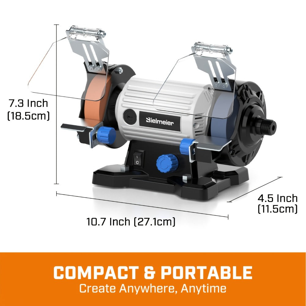 Bench Grinder 3 Inch Rotary Tool Kit 110pcs Accessories Flexible Shaft 105cm Buffer Polisher for Wood Jewelry Metal Plastic Stone Low Noise Compact 3.97LB - product image 6