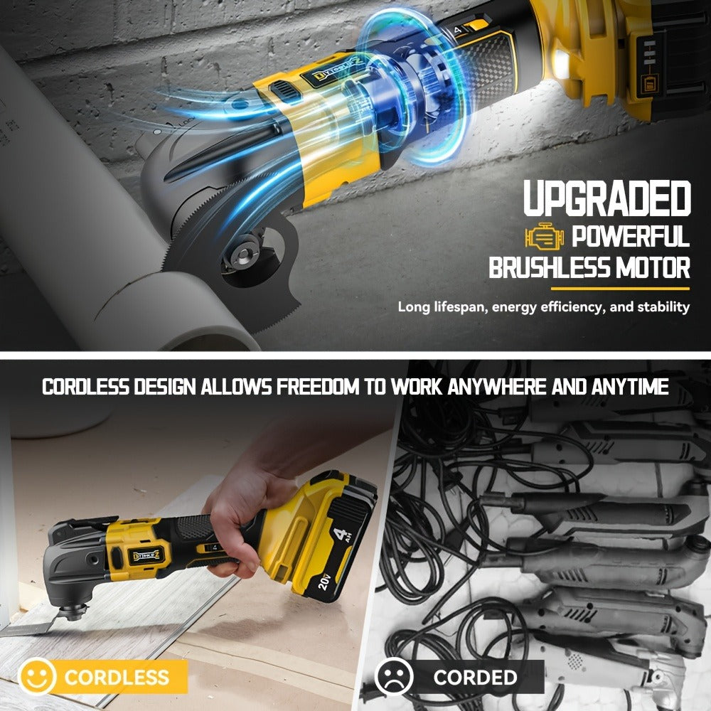 Oscillating Multi Tool Brushless Cordless Compatible with DeWalt 20V / 18V Battery – 21000 OPM Variable Speed, 4.5° Oscillating Angle, Anti-Vibration, Wood Cutting Blades & Sanding - product image 8