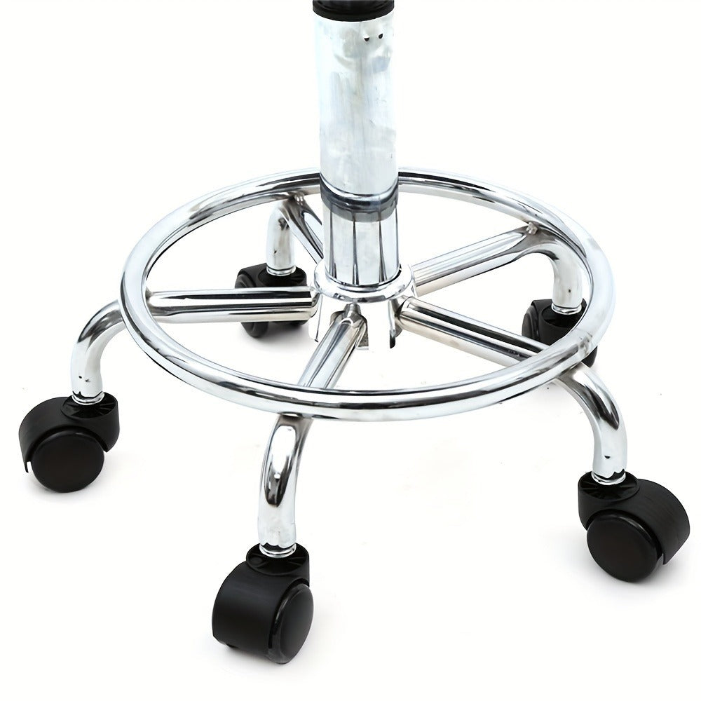 PU Leather Salon Stool with Back & 360° Swivel – Adjustable Height 18.9"-22.8" Round Cushion Chrome Base White Salon Chair for Nail Tech, Esthetician & Beauty Studio - product image 10