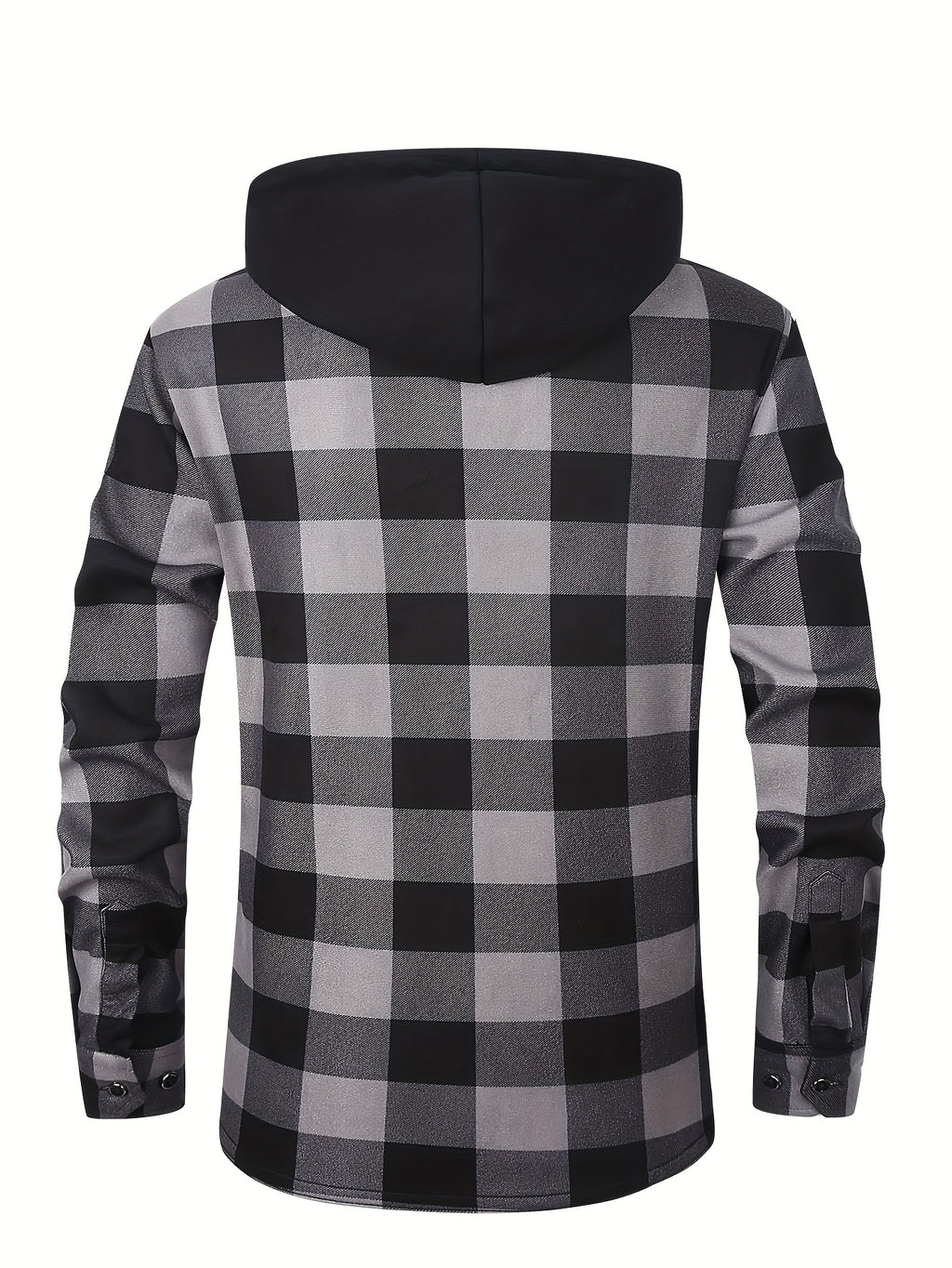 Men's Heavy-Duty Flannel Jacket - Thermal Insulated Hooded Coat with Front Pockets, Blue Black Plaid Work Jacket for Logging, Winter Outdoor Jobs, Construction - product image 23