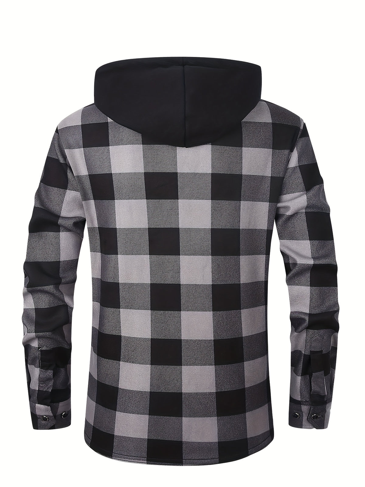 Men's Heavy-Duty Flannel Jacket - Thermal Insulated Hooded Coat with Front Pockets, Blue Black Plaid Work Jacket for Logging, Winter Outdoor Jobs, Construction - product image 23