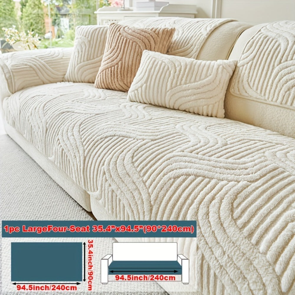 Stretch Velvet Sofa Cover Non-Slip | Plush Shu Velveteen Couch Slipcover, Modern Luxury Pet Friendly Machine Washable, 2 3 4 Seat, Armrest & Pillowcase, Living Room Bedroom Office - product image 17