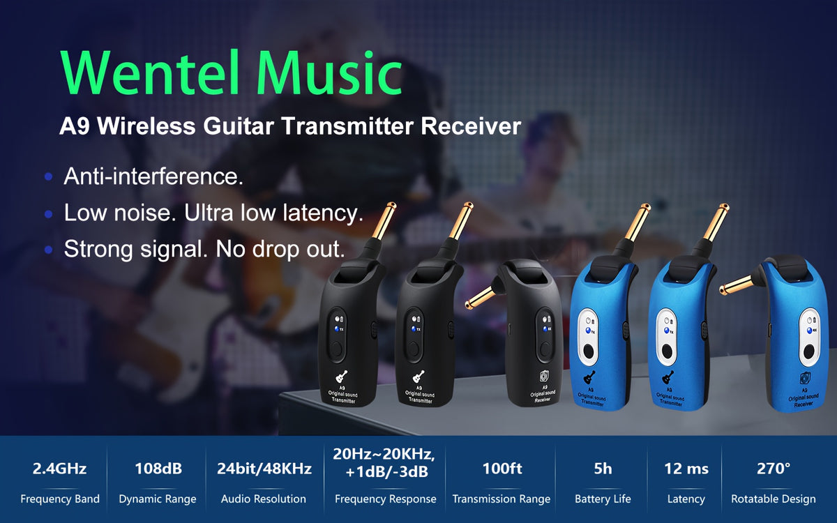 Wireless Guitar System 2.4Ghz Built-In Rechargeable Lithium Battery 270° Rotate Audio Wireless Transmitter Receiver for Guitar Bass Violin Keyboard - product image 13