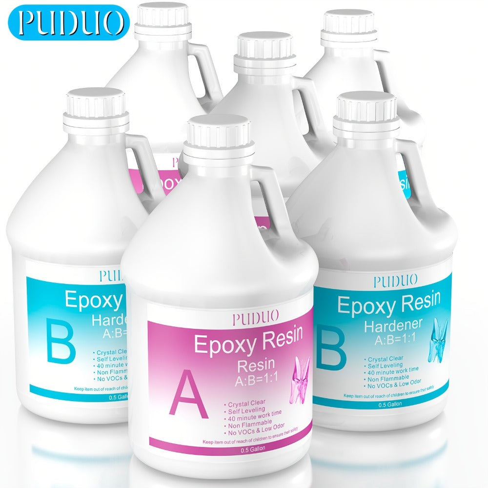 Ultra-Clear Epoxy Resin Kit 1 2 3 Gallon Fast Curing Bubble-Free Non-Yellowing – 2-Part AB Epoxy for Coatings Casting Countertops River Tables & DIY Crafts - product image