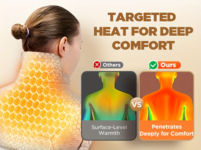 Graphene Heating Pad For Neck Shoulders Back, 3lb Weighted Electric Pad, Deep Heat With Precise Heating & Soft Flannel, 6 Heat Settings, 4 Timer Options, Auto - product image 20