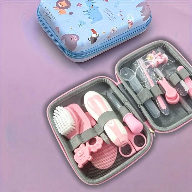 14pcs Healthcare Kit with Portable Case- Comprehensive Health & Grooming Set with Ear Spoon, Nail Clippers, Comb, Brushes & More, Perfect for Shower & Holiday Gifts, Accessories