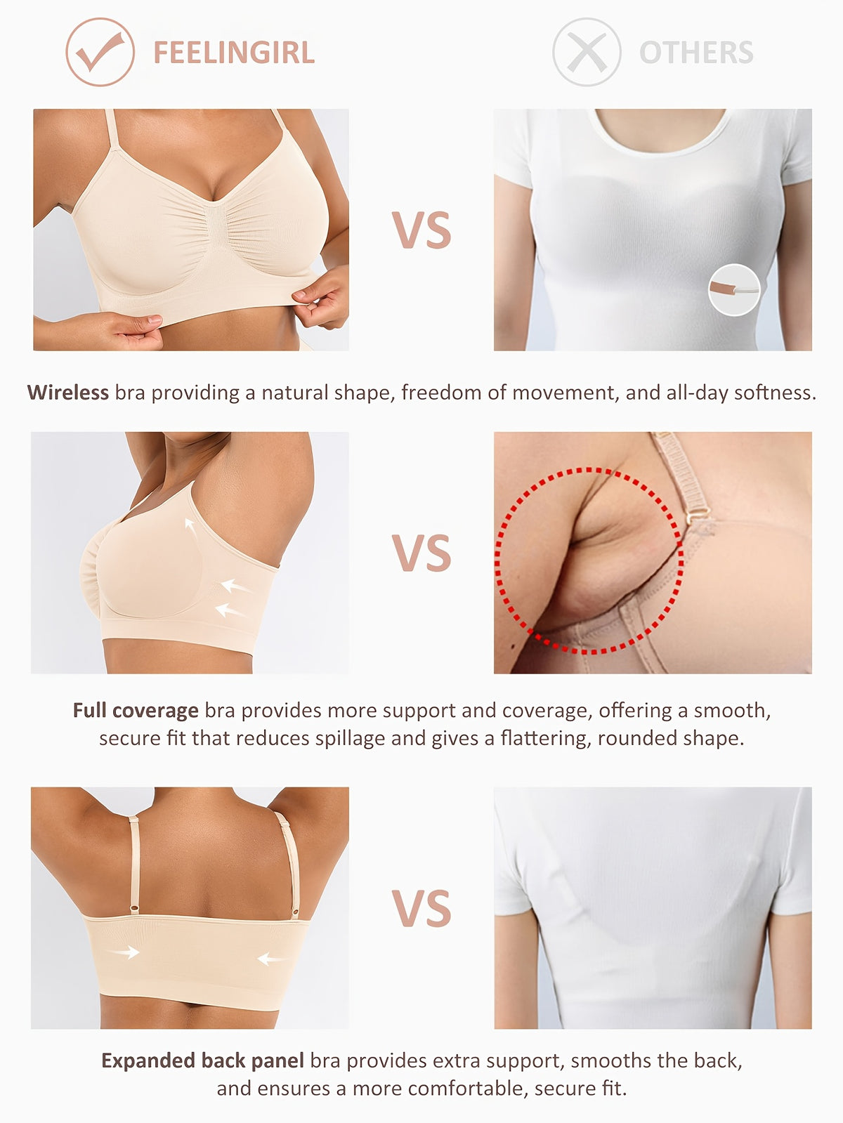 Women's Push-Up Seamless Bra with Breathable Design and Back Control - product image 26