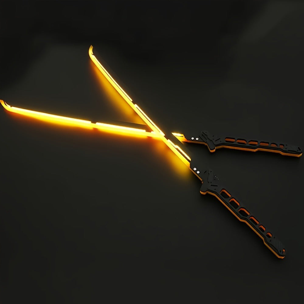 1:1 Scale Sci-Fi Glowing Sword for Cosplay Halloween Masquerade Party Display Collectible Blunt Safe Red Orange Green – LED Cyberpunk Katana Prop 80cm Acrylic - product image 10