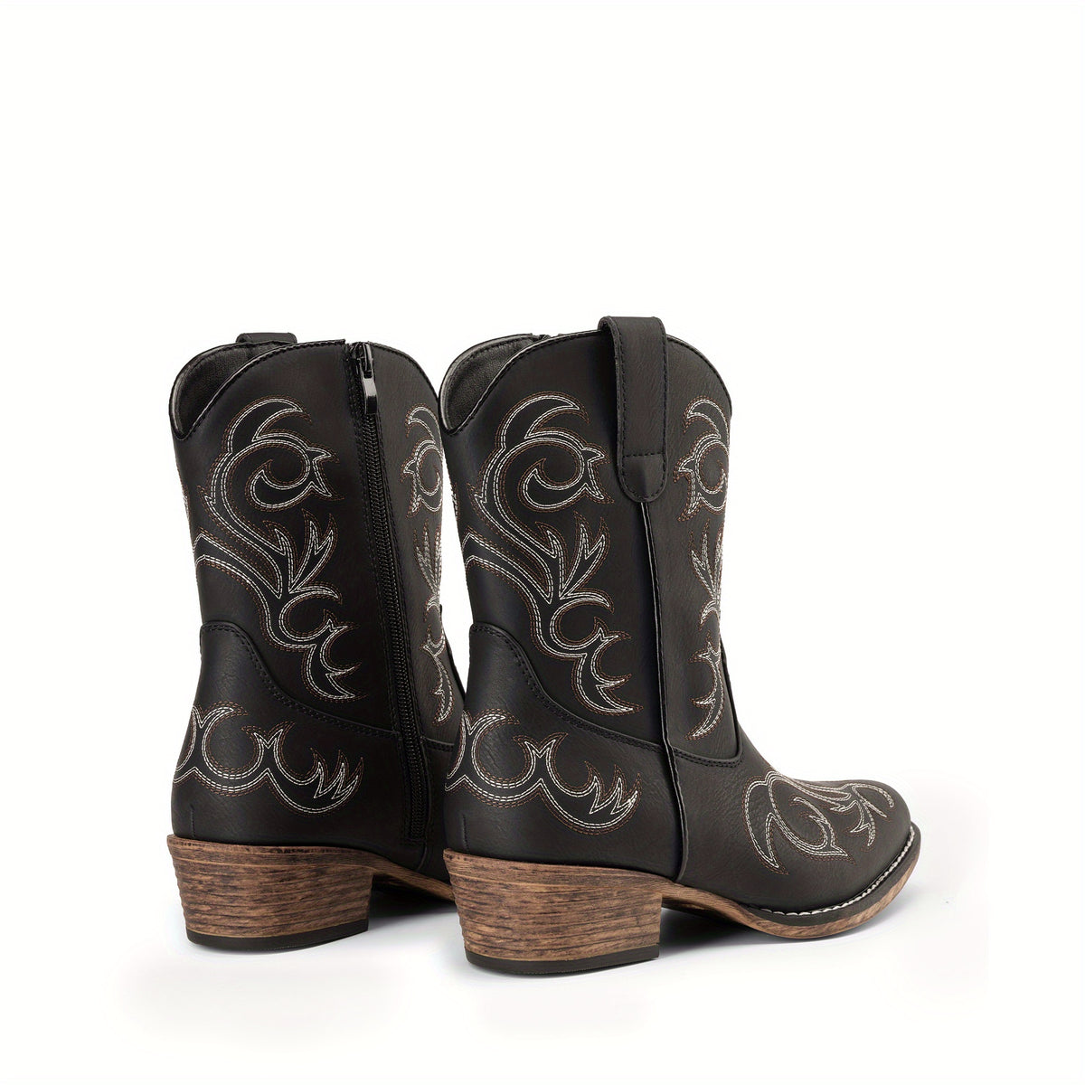 Women Cowboy Boots Ankle Boots Vintage Embroidered Geometric Pattern High-Top Cowboy Boots Western Retro Boot Comfortable Square Toe Elegant Classic Cool Brand - product image 20