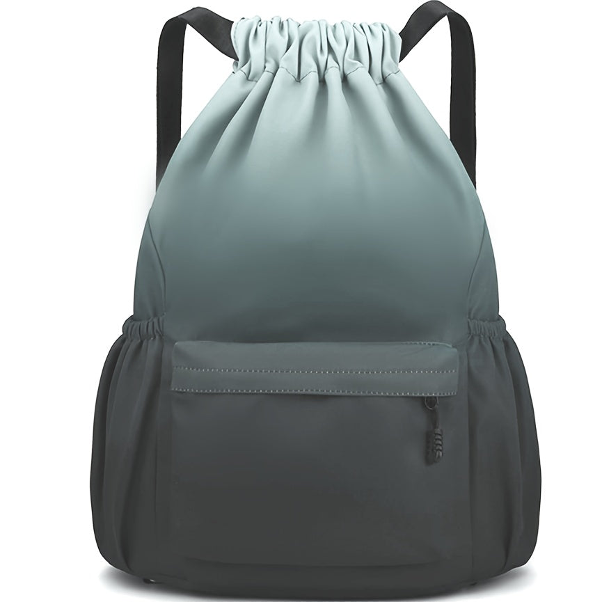 Drawstring Backpack Gym Bag | 4 Gradient Colors | Large Capacity Nylon Cinch Sack with Strap Pocket, Lightweight Training & Outdoor Travel Bag for Men Women