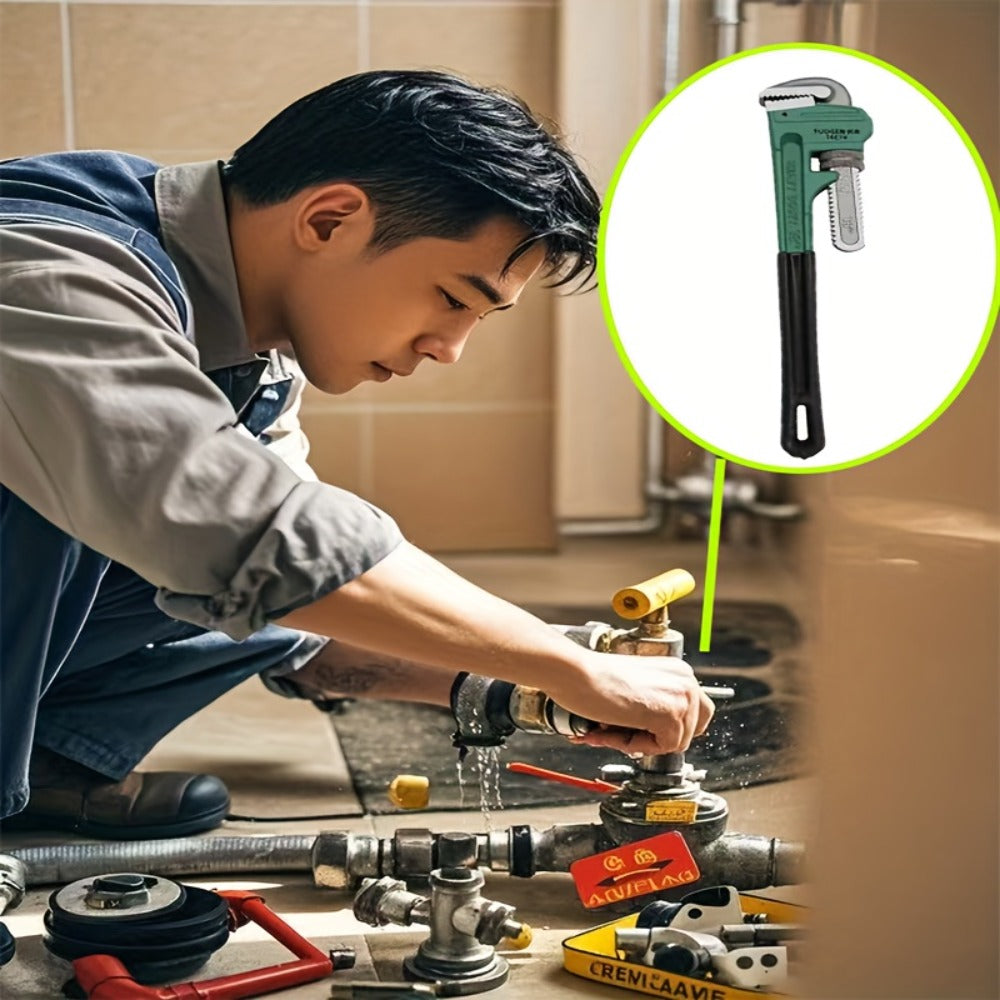 Pipe Wrench Professional Heavy Duty - 8", 12" & 18" CR-V Alloy Steel Plumbing Wrench, Non-Slip Ergonomic Handle, 1500 lbs Torque, Fits 1/2"-4" Pipes, for Plumbing, Automotive & Ind - product image 7