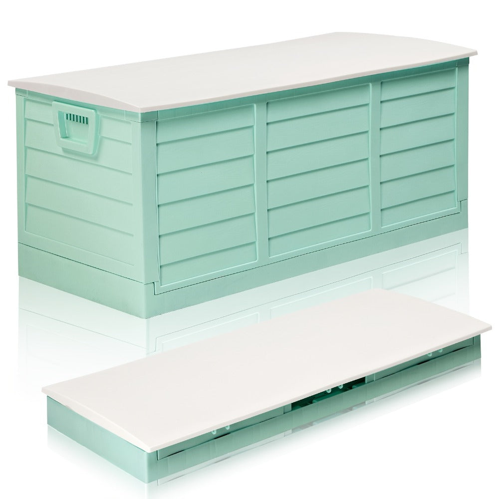 75 Gallon Deck Box with Wheels – 284L Resin Outdoor Storage Box Lockable Plastic Container for Patio, Pool & Garden, 110 lbs Capacity, Multiple Colors, Weatherproof Outdoor Storage - product image 12