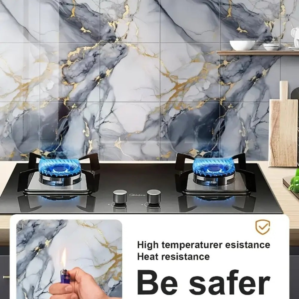 Self-Adhesive PVC Marble Tile Stickers 20pcs 30x30cm Waterproof Wall Panels for Bathroom Kitchen Living Room Backsplash Decor - product image 23