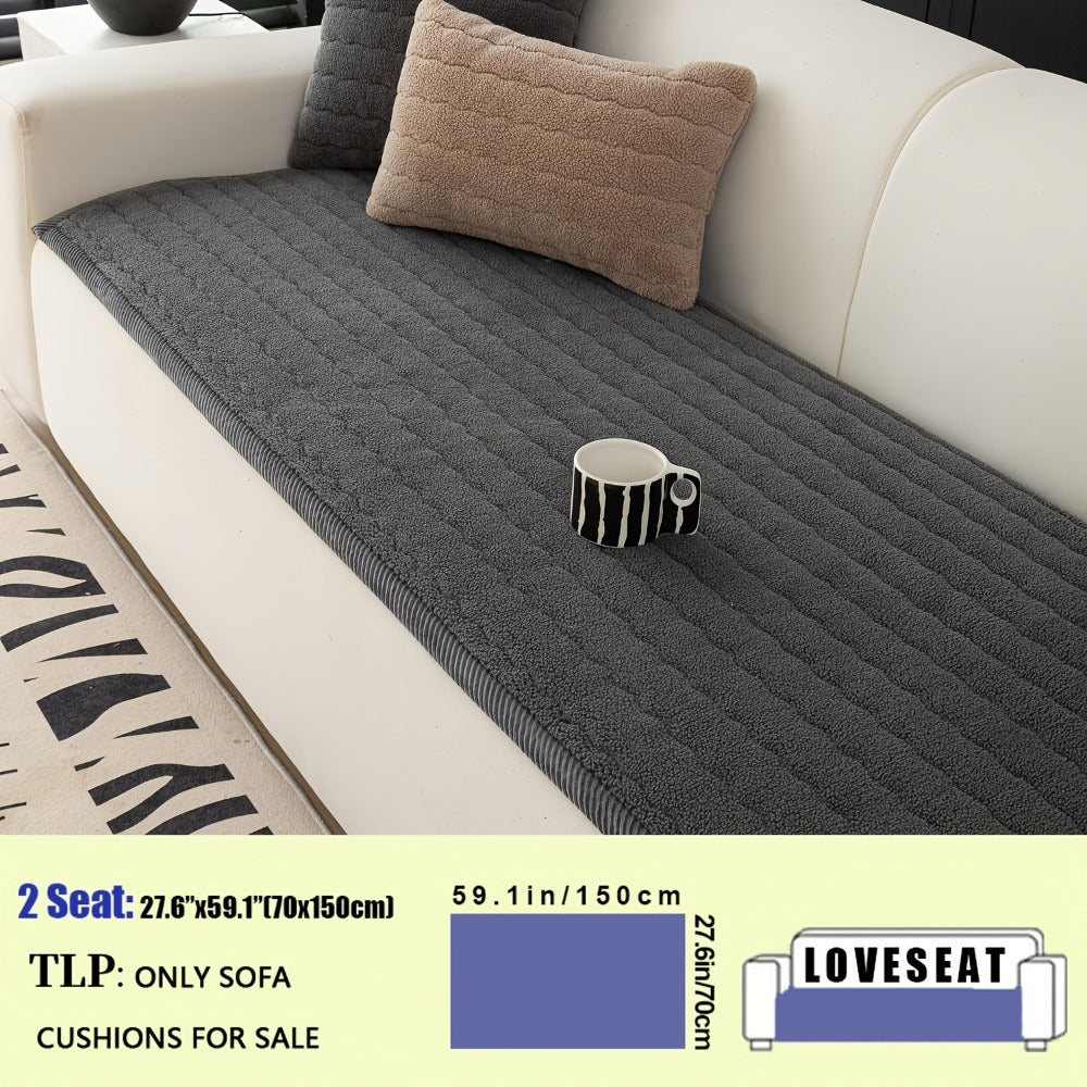 Plush Sofa Cover Bohemian Style Thickened Short Plush Non-Slip Machine Washable Pet Friendly Sofa Slipcover for Living Room Bedroom Office - Armrest Pad to 4 Seater - product image 17