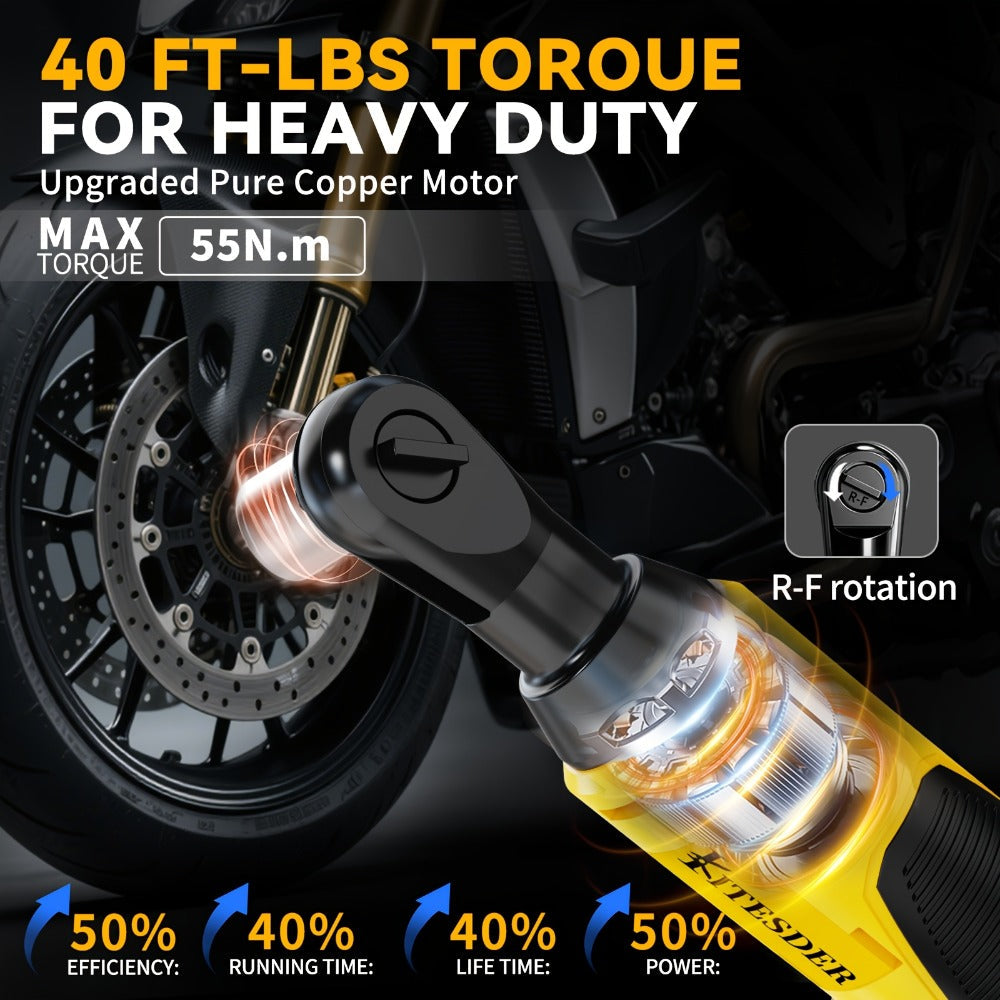 Electric Ratchet Wrench Set 12V Cordless with Lithium Battery – Fast Charge, Variable Speed Trigger, Socket Sleeves, for Automotive Repair, Screws & Nuts – Basic & Full Kit Options - product image 5