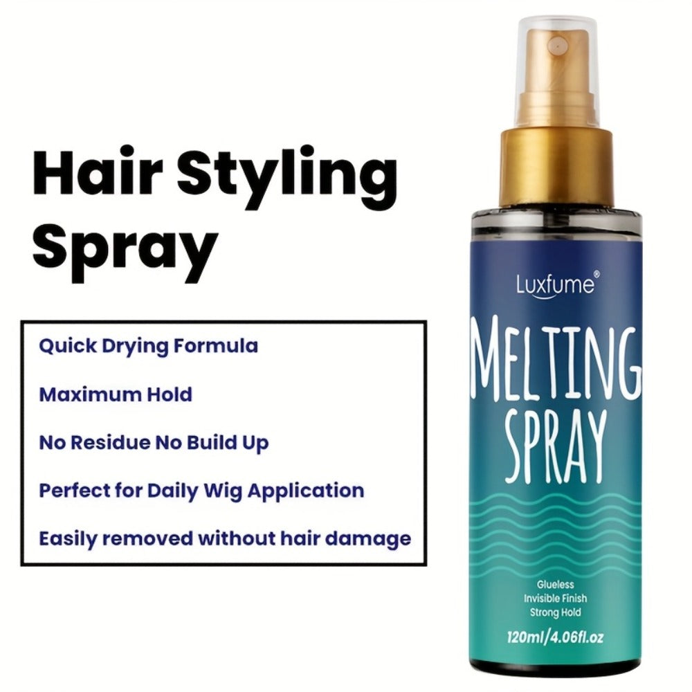 Lace Melting Spray Kit with Bold Hold Hair Glue & Remover 120ml 24H Long Lasting Quick Dry No Residue Edge Control Safe for Sensitive Scalp Lace Front Wig Adhesive Kit with Hair Ba - product image 2