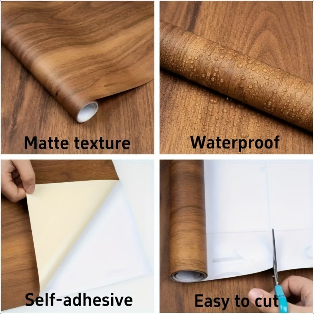 Wood Grain Floor Sticker Roll Peel & Stick Self-Adhesive Non-Slip Thickened Vinyl – Vintage DIY Flooring for Walls, Floors, Desks & Door Panels - product image 6
