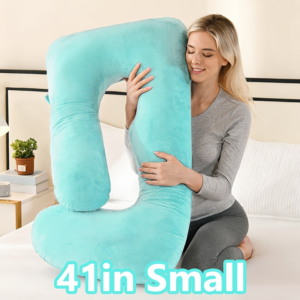 Maternity Pillow Full Body Pillow J-Shaped Pregnancy Pillow with Removable Cover Back Leg Tummy Support Multiple Styles & Sizes - product image 26