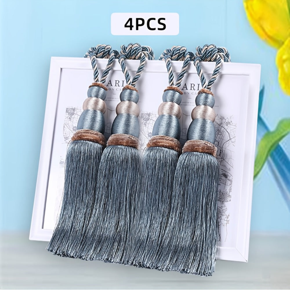 Curtain Tiebacks with Ball Tassels 4-Pack Silk Rope Curtain Ties Decorative Holdbacks for Window Dressing Home Decor - product image 6