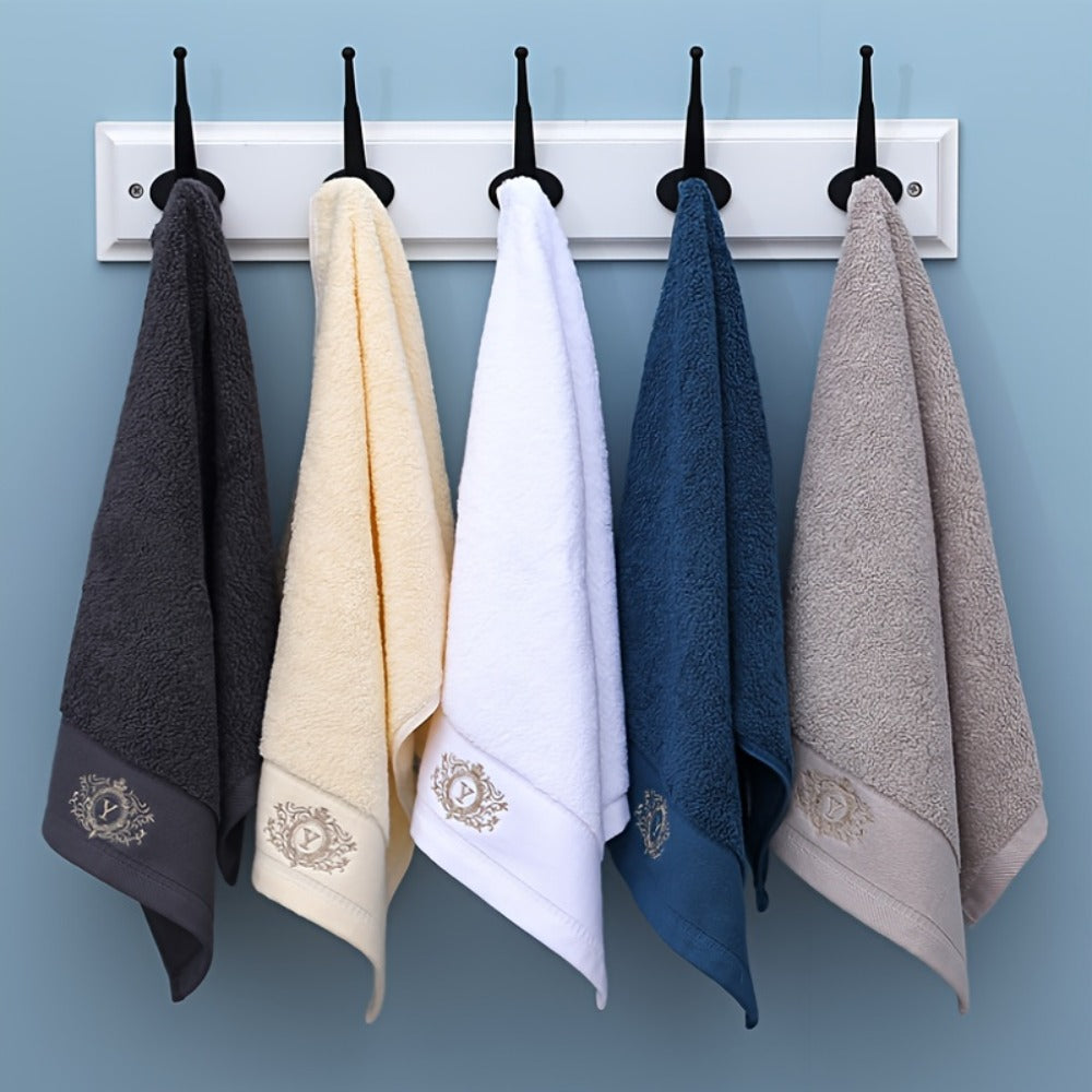 Embroidered Cotton Towel Set 3-Piece – 400g/㎡ Soft Absorbent Lint-Free Bath Towel Hand Towel Set for Home Spa Salon - product image 19