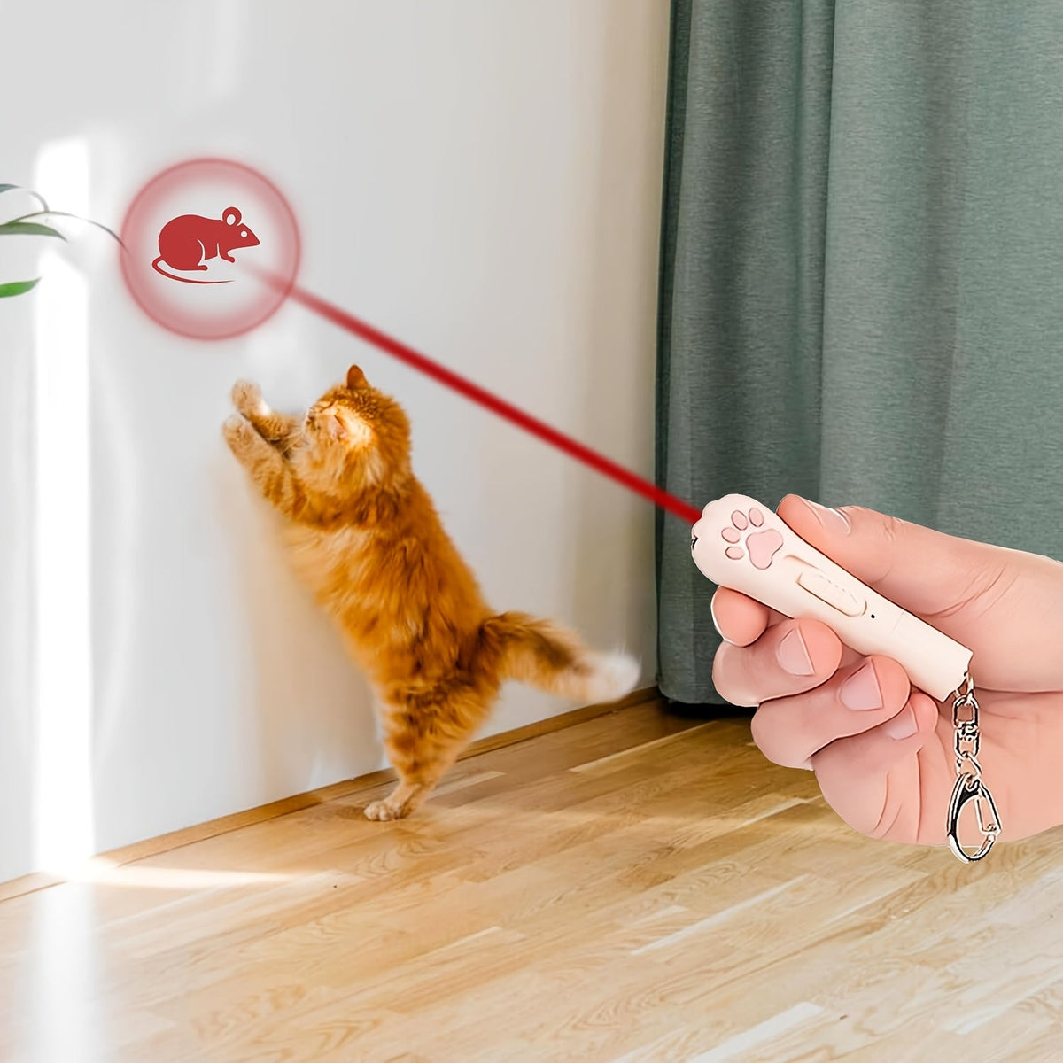 Cat Teaser Toy 7-in-1 USB Rechargeable – Interactive Wand Toy for Indoor Cats & Dogs, Feather Chaser Exercise Toy with Free Bonus Mouse Toy, Stimulating Chase - product image 2