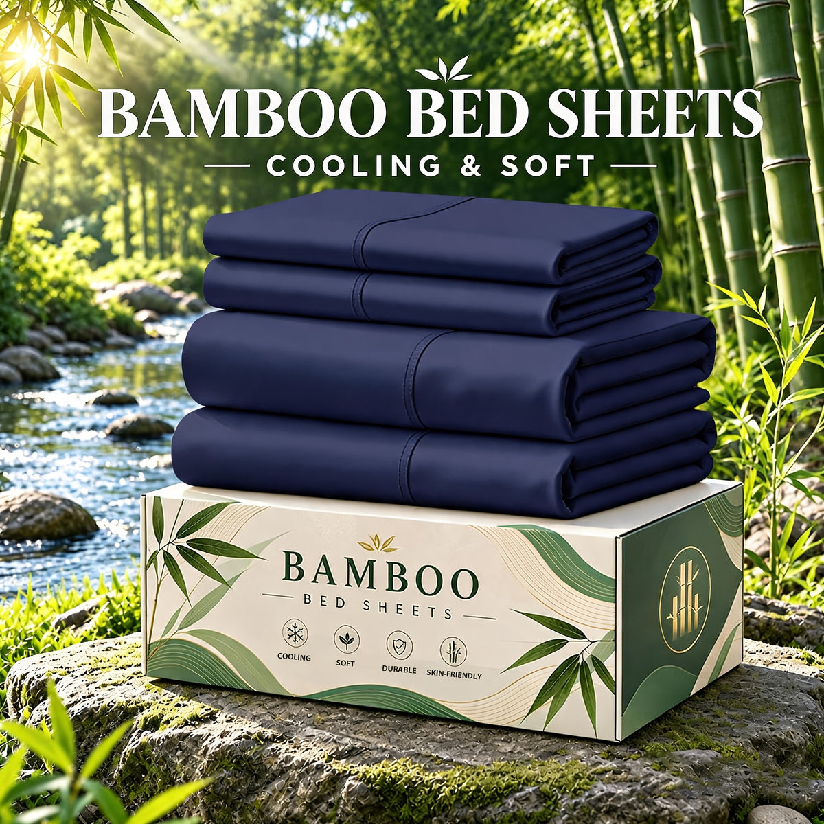 6 pcs Deep Pocket Cooling Bamboo Sheet Set, Luxurious and Ultra-Soft, Breathable, 16 Inch Extra Deep Pocket, Twin, Full, Queen, King, Multiple Colors to Choose - product image 11