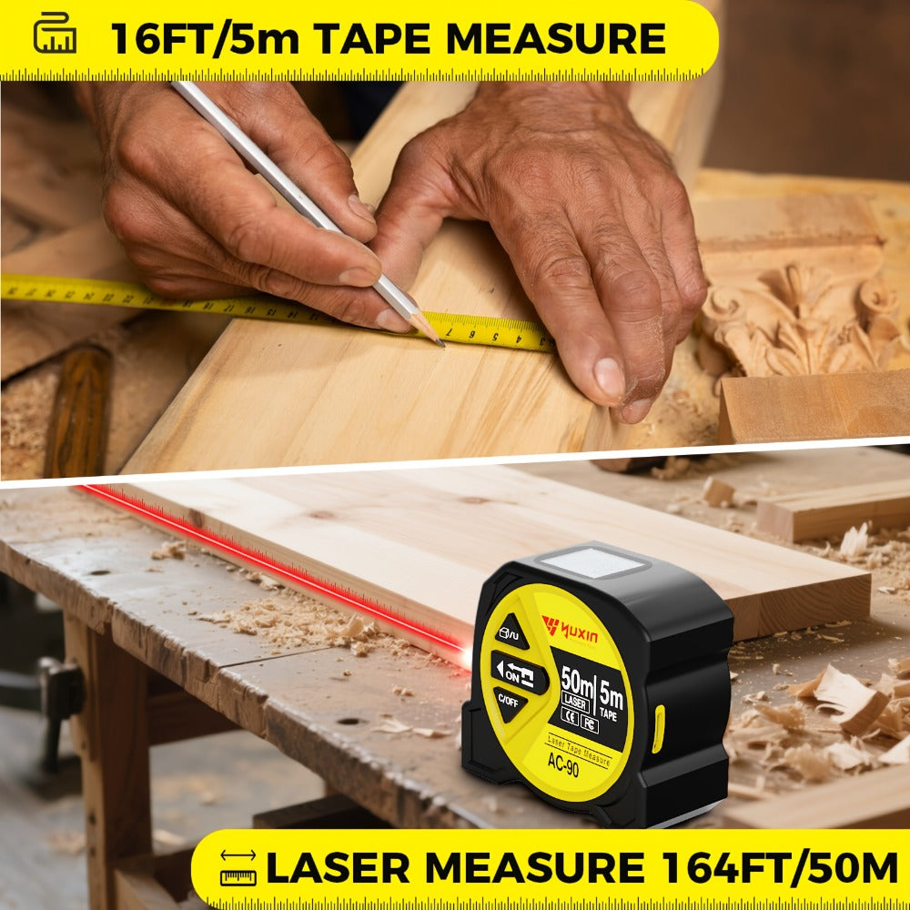 Laser Tape Measure 3-in-1 Digital Distance Meter 50M 165ft High Precision Infrared Rangefinder Smart HD Display USB Charging M In Ft Unit Switching Portable Measuring Tool - product image 9