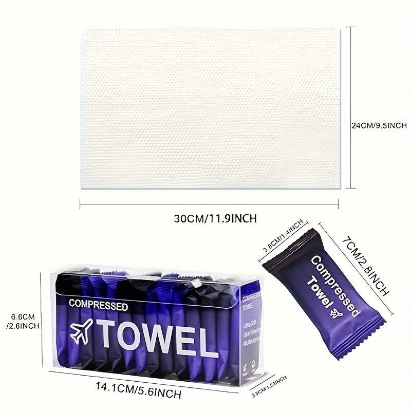 Compressed Towel Tablets 28 Pack | Disposable Magic Coin Tissue, Expandable Face Towel 11.8x9.4 Inch, Individually Wrapped Carry-along Paper Towel for Travel Camping Hiking Sport Gym Outdoor Emergency