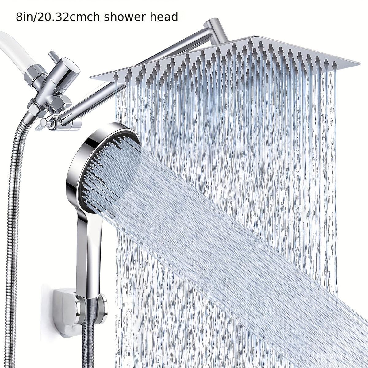 Shower Head, High Pressure Rainfall/Handheld Shower Combo With Extension Arm, 9 Settings, Anti-leak Shower Head With Holder, Height/Angle Adjustable, Chrome - product image 3