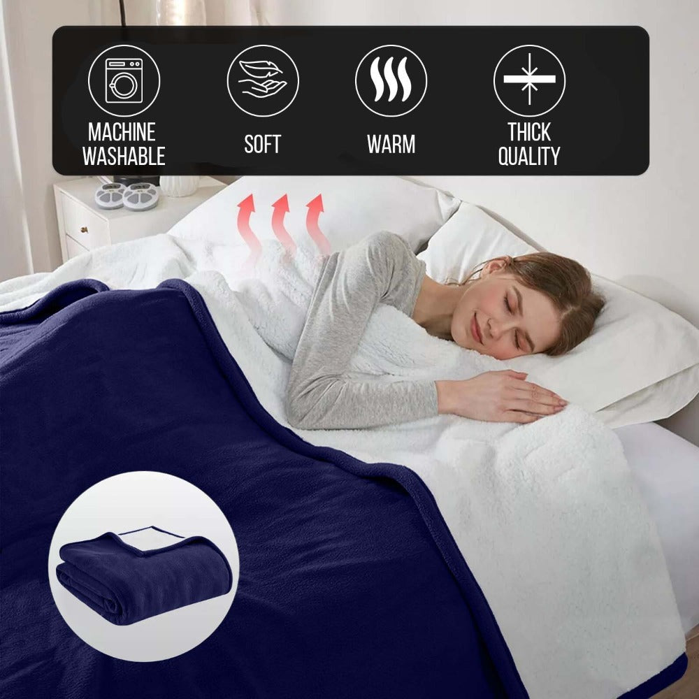 480GSM Sherpa Fleece Blanket – Double-Sided Heavy Warm Throw for Couch, Bed & Travel, Reversible All Season, 13 Colors, 3 Sizes - product image 28