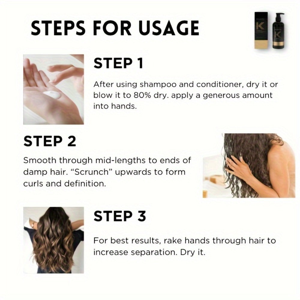Curl Defining Cream with Detangling Brush Set 10.14 oz — Anti-Frizz Curl Enhancer, Long-Lasting Bouncy Curls, Non-Sticky Lightweight Hold, Salon Quality for Curly Wavy & Coily Hair - product image 21