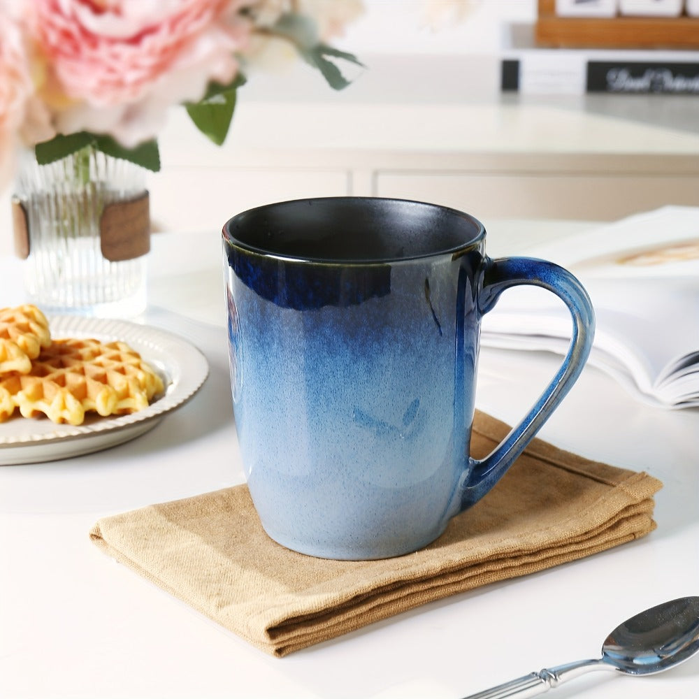 Gradient Blue Ceramic Mugs Set of 6 – 14 Oz Reaction Glaze Coffee Mugs – Durable Stain-Resistant Unique Design – Perfect for Coffee, Tea & Gifting at Weddings, Parties & Holidays - product image 9