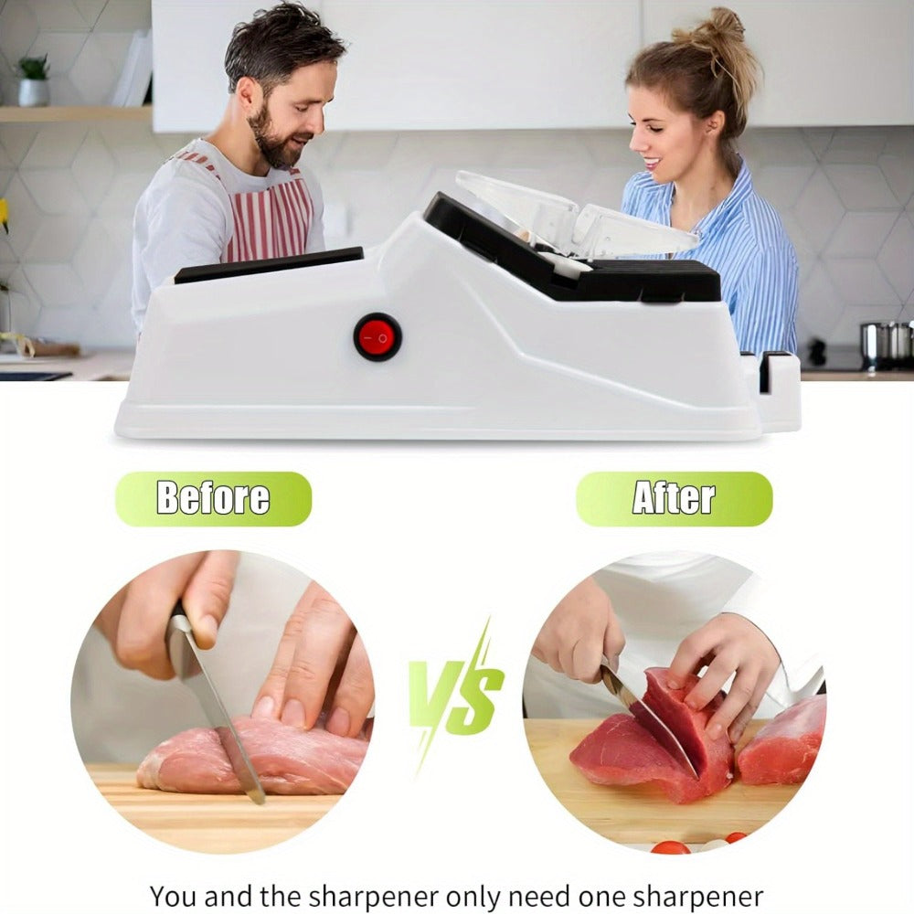 Electric Knife Sharpener with 5 Double-Sided Stones - USB Powered Professional Kitchen Knife Sharpener for Quick Sharpening & Polishing with Protective Cover - product image 4