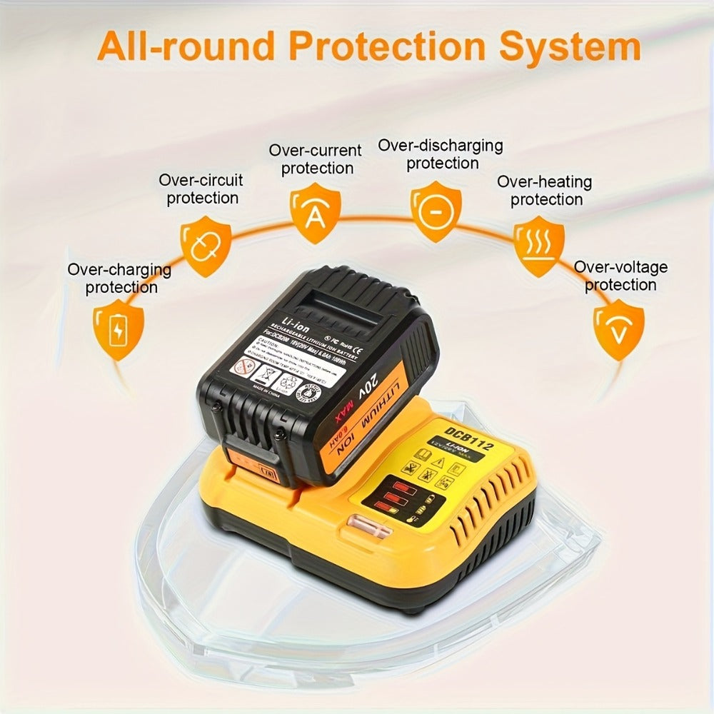 Fast Battery Charger for DeWalt 12V 20V 60V MAX Compatible with DCB120 DCB126 DCB200 DCB201 DCB208 DCB606 DCB609 DCB612 Rapid Charger for DeWalt Cordless Power Tool Batteries - product image 8