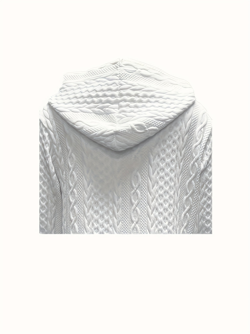 Ladies' Casual Solid Color Zipper Hooded Jacket With Pockets, Fashionable Long Sleeved Autumn and Winter Jacket, White Pilot Design, With Textured Details - product image 5